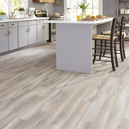 Ash wood flooring in the kitchen