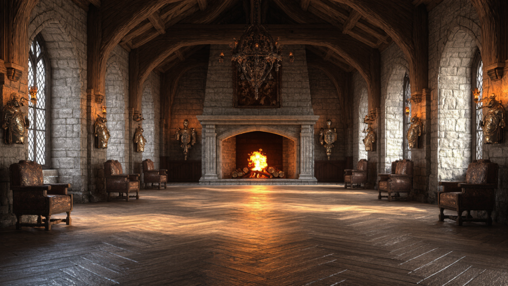 Oak floor with herringbone