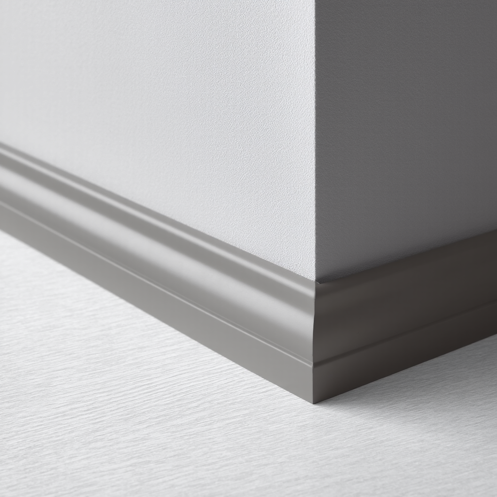 Grey floor skirting board