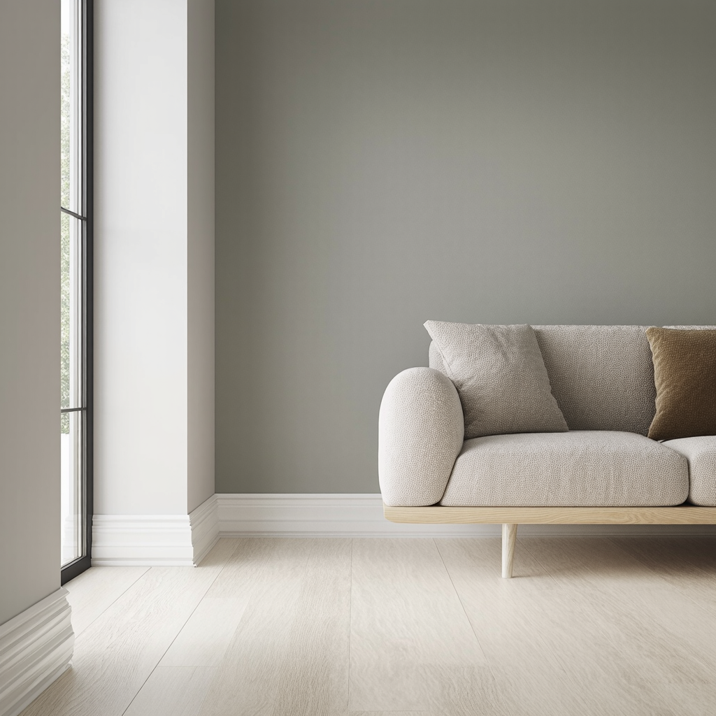 White floor skirting